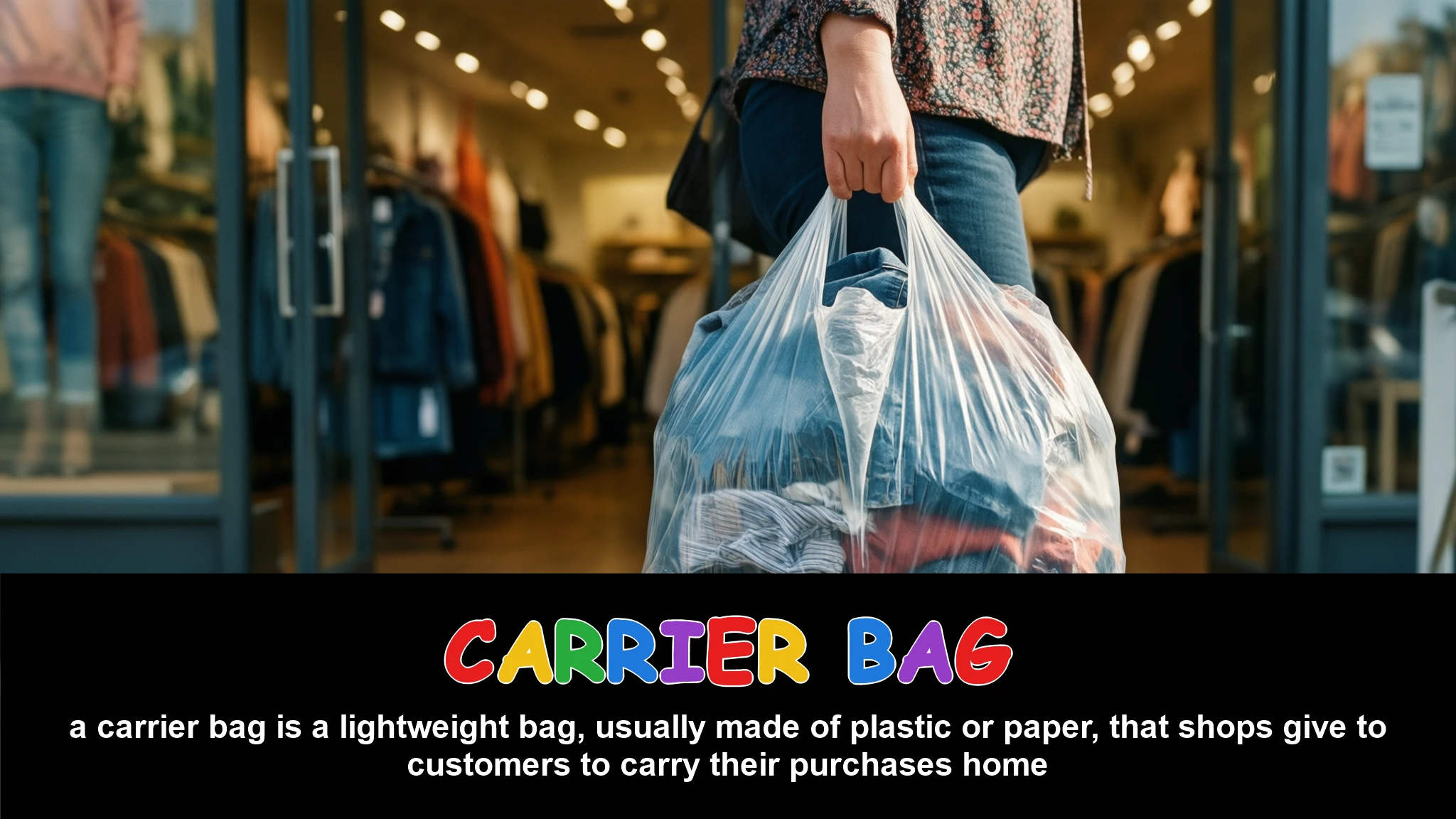 English Illustration for carrier bag